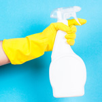 Photo of a standard spray bottle of disinfectant