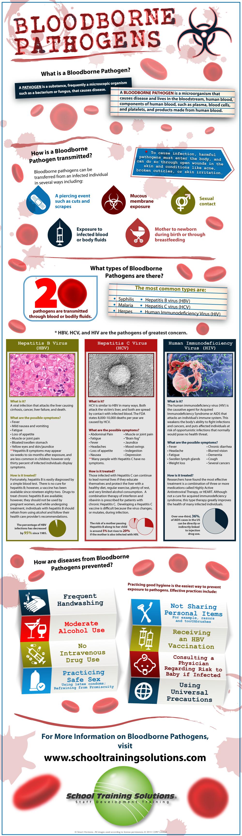 School Training Solutions Bloodborne Pathogens Infographic