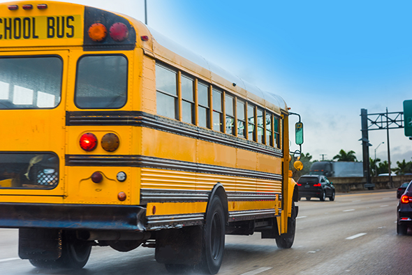 School bus on the highway