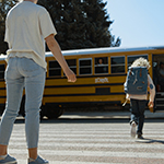 school bus stop scene