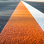 Orange lines on the highway