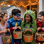 Happy children on Halloween
