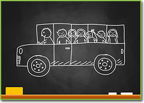 School Bus Chalkboard